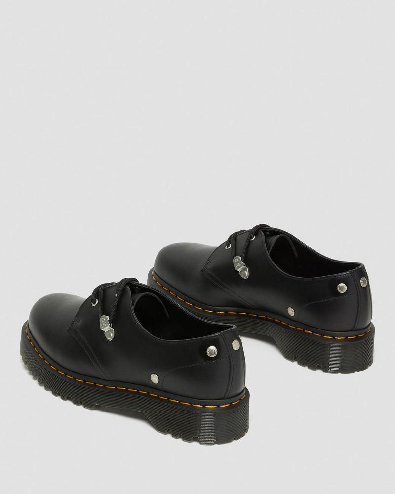 Women's Dr Martens 1461 Bex Stud Leather Oxfords Shoes Black | AU 344UZG